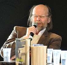 Finnish writer Risto Ahti at the Turku Book Fair 2009.