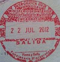 Exit stamp