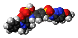 Space-filling model of the sulfamazone molecule