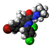 Space-filling model of the surinabant molecule