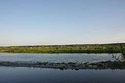 Trotuș River in Târgu Trotuș, Bacău County, Romania