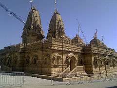 A side view of the Shree Sanatan Hindu Mandir in Wembley, London