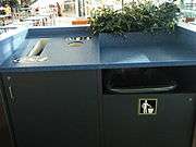 Trash and recycling bins inside YVR
