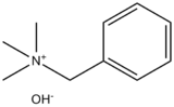 Skeletal formula of benzyltrimethylammonium hydroxide