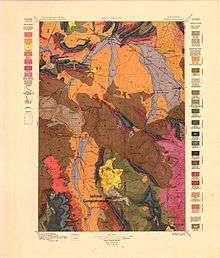 Multicolored geological map