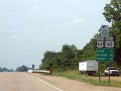 US 65/US 165 run through the Arkansas delta