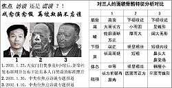 composite image of three portraits and a table comparing them