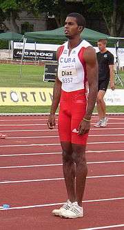 Yunior Díaz before an attempt in long jump at the 2011 TNT - Fortuna Meeting decathlon in Kladno