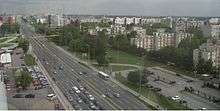 Aerial view of eight-lane highway