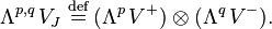 \Lambda^{p,q}\,V_J\;\stackrel{\mathrm{def}}{=}\, (\Lambda^p\,V^+)\otimes(\Lambda^q\,V^-).