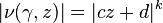 \vert\nu(\gamma,z)\vert=\vert cz+d\vert^k