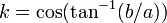 k= \cos(\tan^{-1}(b/a))