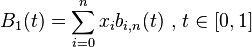 B_1(t) = \sum_{i=0}^{n} x_i b_{i,n}(t) \mbox{ , } t \in [0,1]